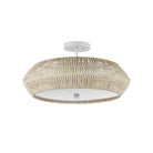 Currey and Company 9000-1346 Antibes Semi-Flush Mount in Bleached Natural/Snow White/White