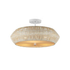 Currey and Company 9000-1346 Antibes Semi-Flush Mount in Bleached Natural/Snow White/White