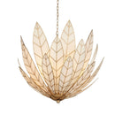 Currey and Company 9000-1355 Lamina Chandelier in Antique Brass/Off-White