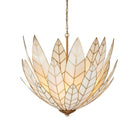Currey and Company 9000-1355 Lamina Chandelier in Antique Brass/Off-White