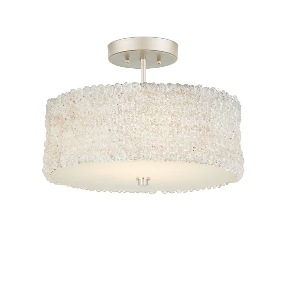 Currey and Company 9000-1361 Florecitas Semi-Flush Mount in Clear/Nickel