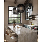 Currey and Company 9000-1364 Buckram Orb Pendant in Black Nickel