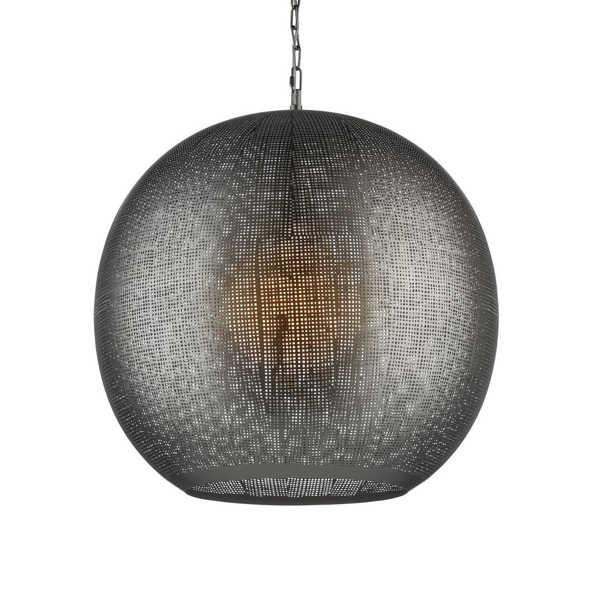 Currey and Company 9000-1364 Buckram Orb Pendant in Black Nickel