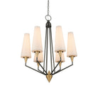 Currey and Company 9000-1371 Hennin Chandelier in Polished Antique Brass/Oil Rubbed Bronze