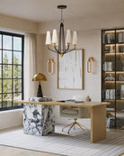 Currey and Company 9000-1371 Hennin Chandelier in Polished Antique Brass/Oil Rubbed Bronze