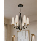 Currey and Company 9000-1371 Hennin Chandelier in Polished Antique Brass/Oil Rubbed Bronze