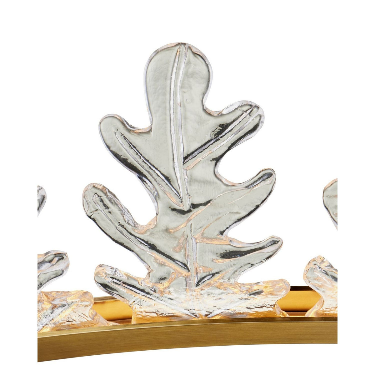 Currey and Company 9000-1372 Oakwreath Chandelier in Polished Antique Brass/Clear