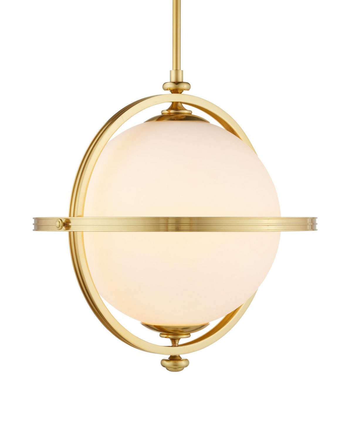 Currey and Company 9000-1373 Astral Pendant in White/Brass