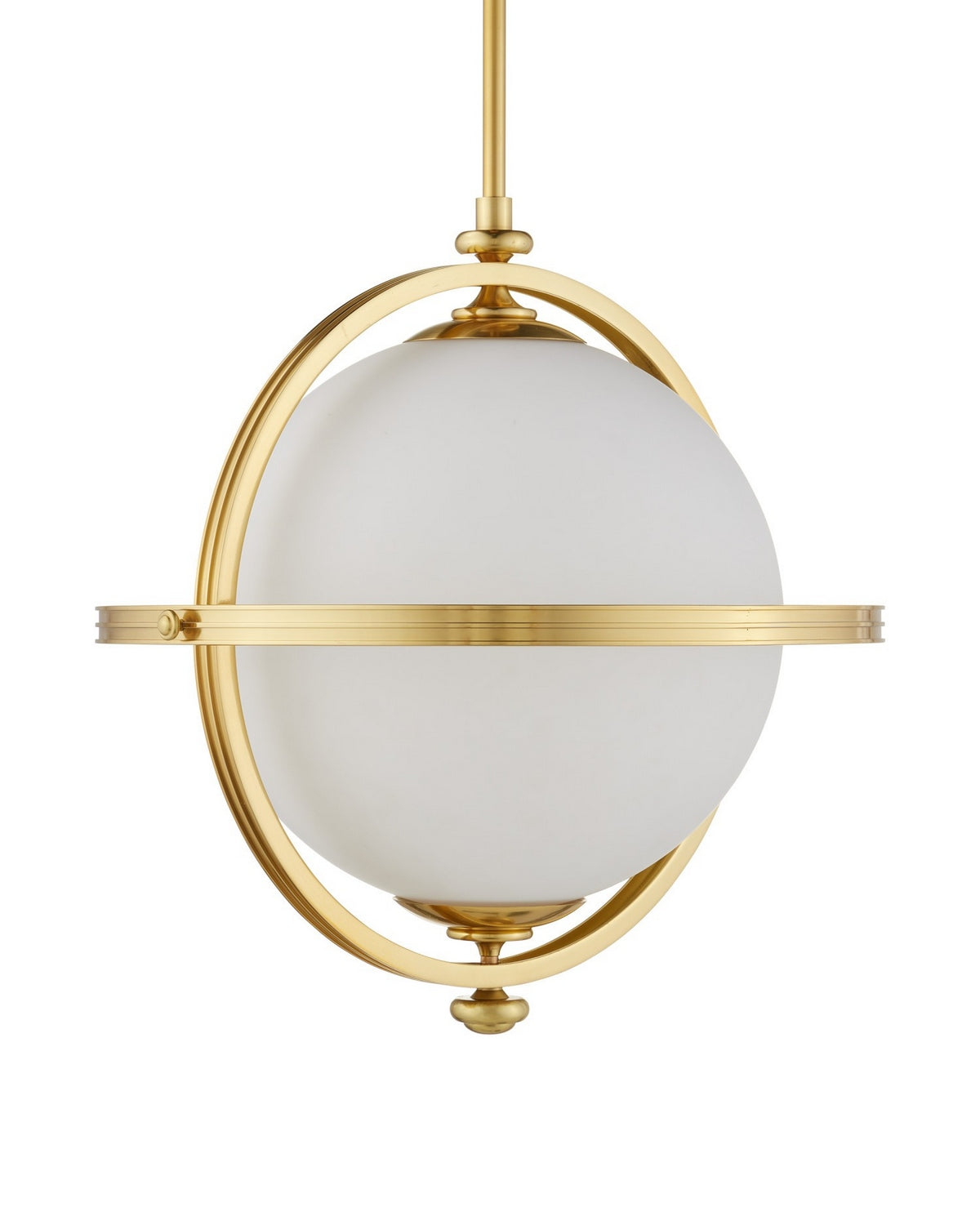 Currey and Company 9000-1373 Astral Pendant in White/Brass