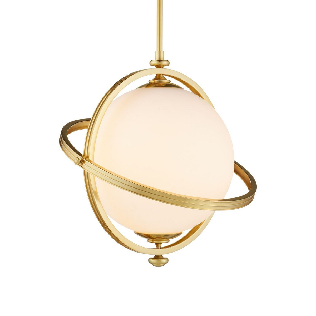 Currey and Company 9000-1373 Astral Pendant in White/Brass