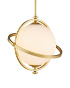 Currey and Company 9000-1373 Astral Pendant in White/Brass