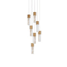 Currey and Company 9000-1381 Cannula Round Multi-Drop Pendant in Vintage Brass/White/Silver