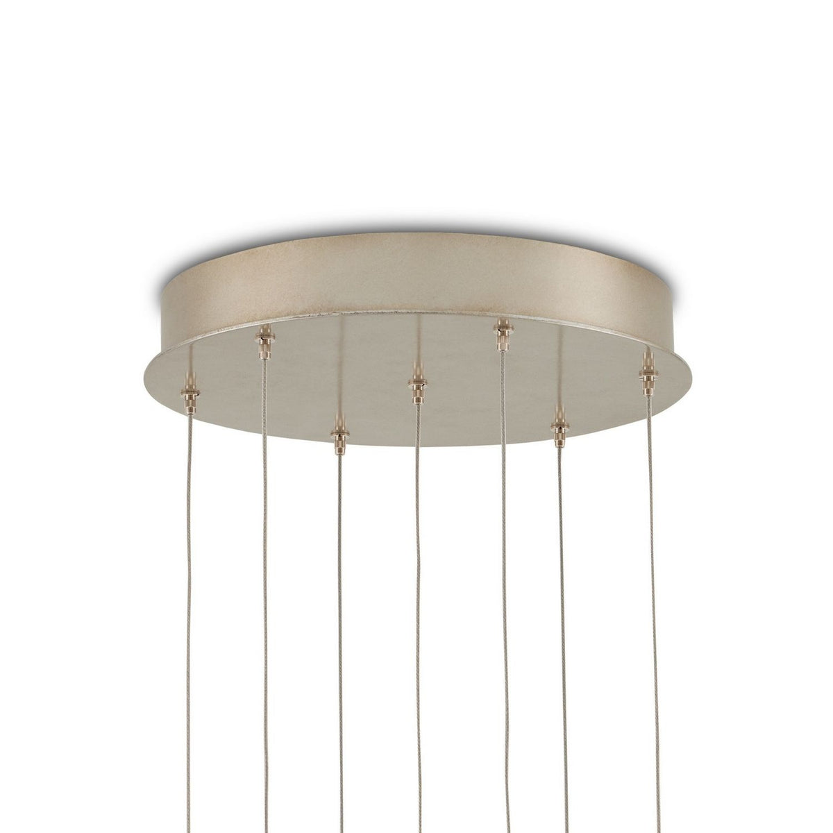 Currey and Company 9000-1381 Cannula Round Multi-Drop Pendant in Vintage Brass/White/Silver