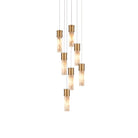 Currey and Company 9000-1381 Cannula Round Multi-Drop Pendant in Vintage Brass/White/Silver