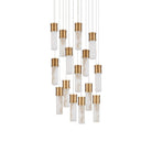 Currey and Company 9000-1382 Cannula Round Multi-Drop Pendant in Vintage Brass/White/Silver