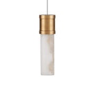 Currey and Company 9000-1383 Cannula Linear Multi-Drop Pendant in Vintage Brass/White/Silver