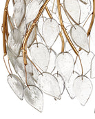 Currey and Company 9000-1388 Banyan 3-Light Round Multi-Drop Pendant in Antique Brass/Clear/Silver