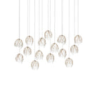 Currey and Company 9000-1391 Banyan Linear Multi-Drop Pendant in Antique Brass/Clear/Silver