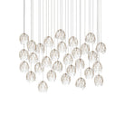 Currey and Company 9000-1392 Banyan Linear Multi-Drop Pendant in Antique Brass/Clear/Silver