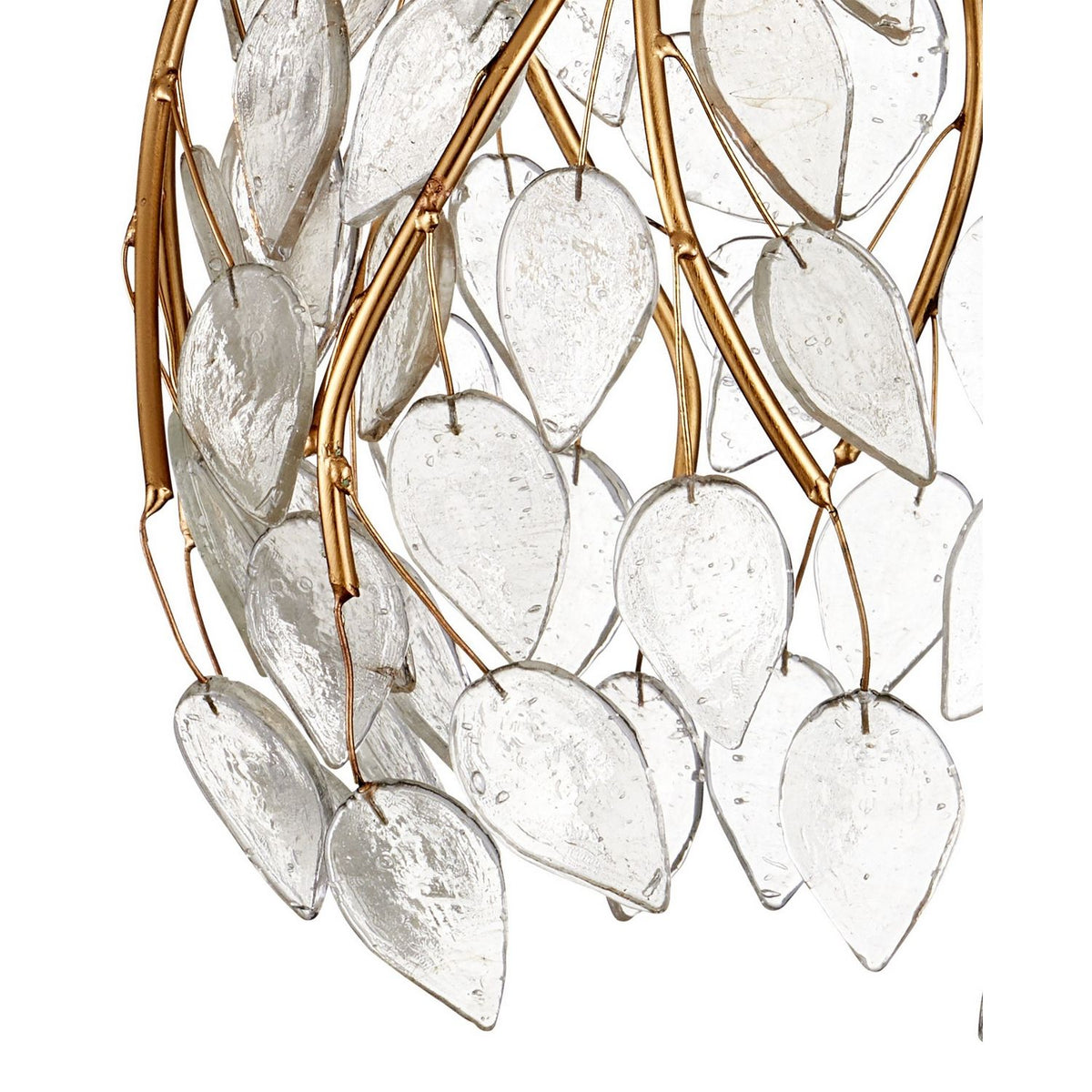 Currey and Company 9000-1394 Banyan Linear Multi-Drop Pendant in Antique Brass/Clear/Silver