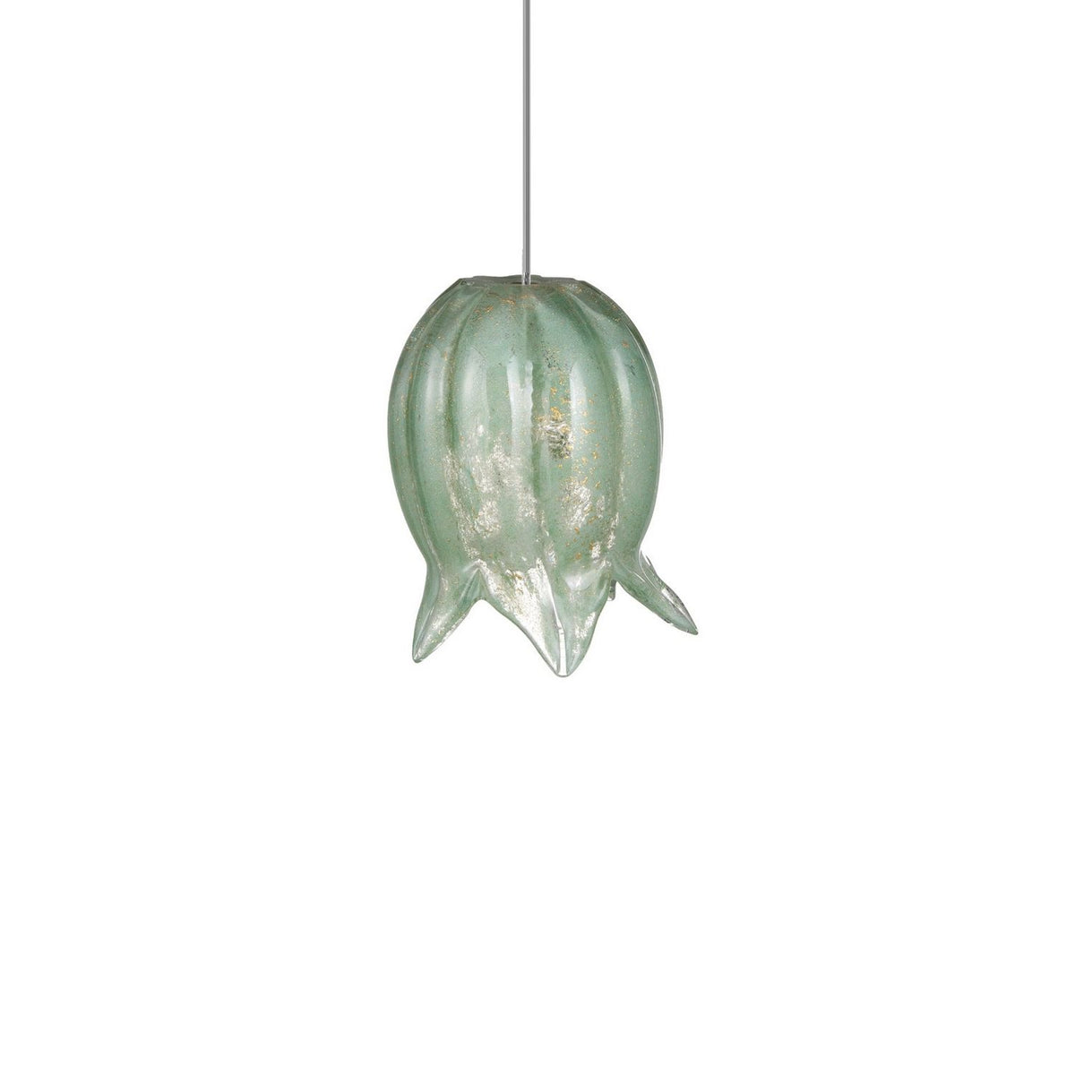 Currey and Company 9000-1397 Polpo Round Multi-Drop Pendant in Green/Silver