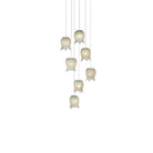Currey and Company 9000-1397 Polpo Round Multi-Drop Pendant in Green/Silver