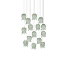 Currey and Company 9000-1398 Polpo Round Multi-Drop Pendant in Green/Silver