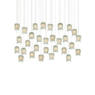 Currey and Company 9000-1400 Polpo Linear Multi-Drop Pendant in Green/Silver