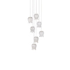 Currey and Company 9000-1405 Polpo Round Multi-Drop Pendant in White/Silver
