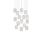 Currey and Company 9000-1406 Polpo Round Multi-Drop Pendant in White/Silver