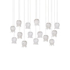Currey and Company 9000-1407 Polpo Linear Multi-Drop Pendant in White/Silver