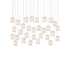 Currey and Company 9000-1408 Polpo Linear Multi-Drop Pendant in White/Silver