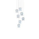 Currey and Company 9000-1413 Polpo Round Multi-Drop Pendant in Blue/Silver