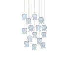 Currey and Company 9000-1414 Polpo Round Multi-Drop Pendant in Blue/Silver