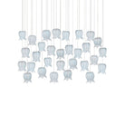 Currey and Company 9000-1416 Polpo Linear Multi-Drop Pendant in Blue/Silver