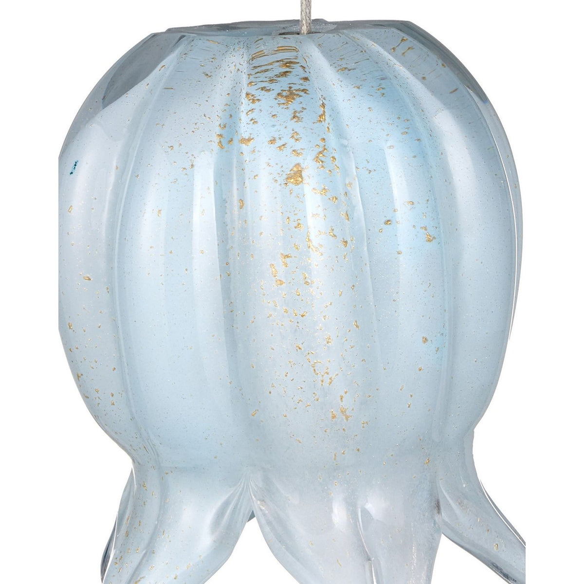Currey and Company 9000-1417 Polpo Round Multi-Drop Pendant in Blue/Silver