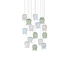 Currey and Company 9000-1421 Polpo Round Multi-Drop Pendant in Blue/Green/White/Silver