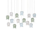 Currey and Company 9000-1422 Polpo Linear Multi-Drop Pendant in Blue/Green/White/Silver