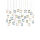 Currey and Company 9000-1423 Polpo Linear Multi-Drop Pendant in Blue/Green/White/Silver