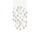 Currey and Company 9000-1424 Polpo Round Multi-Drop Pendant in Blue/Green/White/Silver