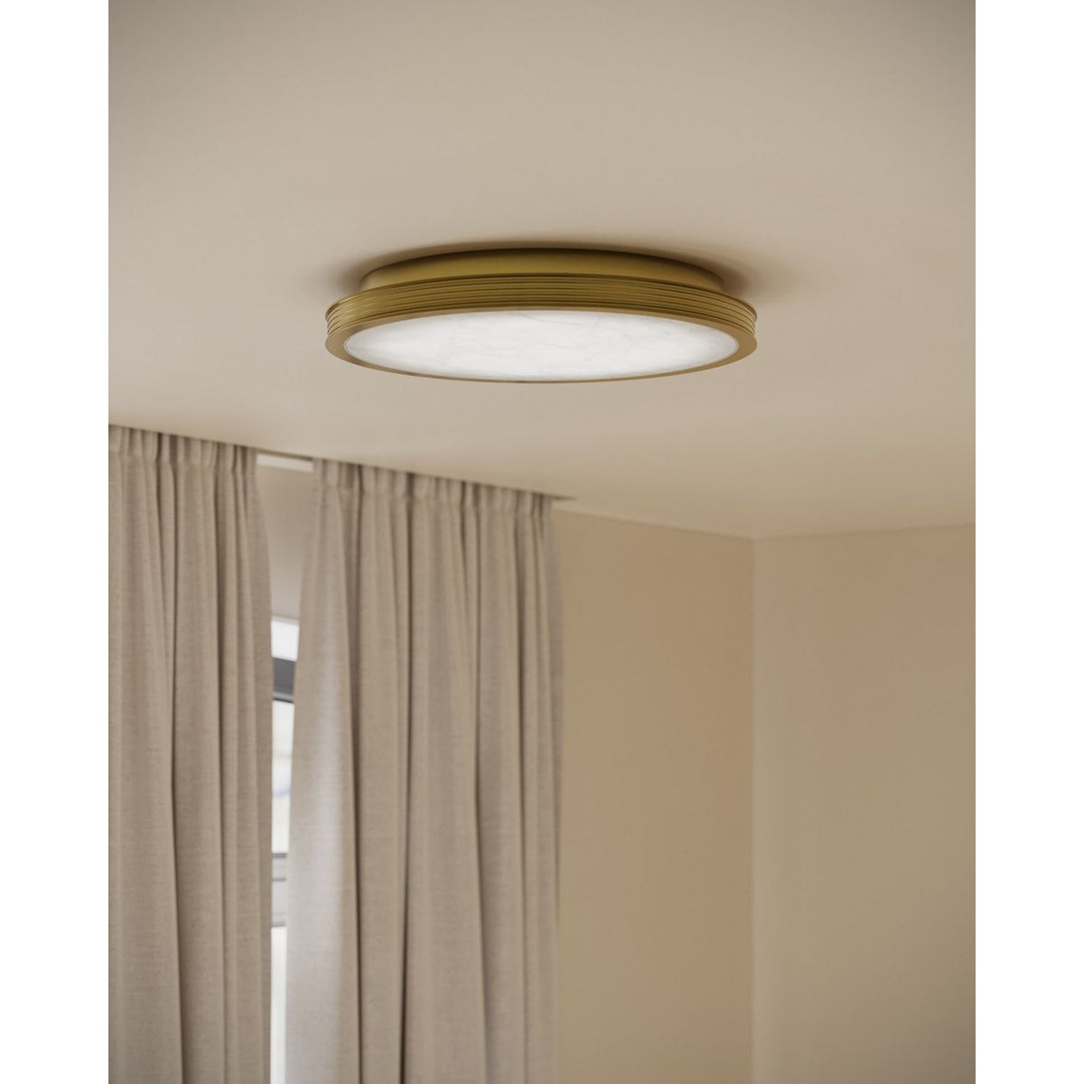 Currey and Company 9999-0083 Aydan Flush Mount in Natural/Polished Antique Brass