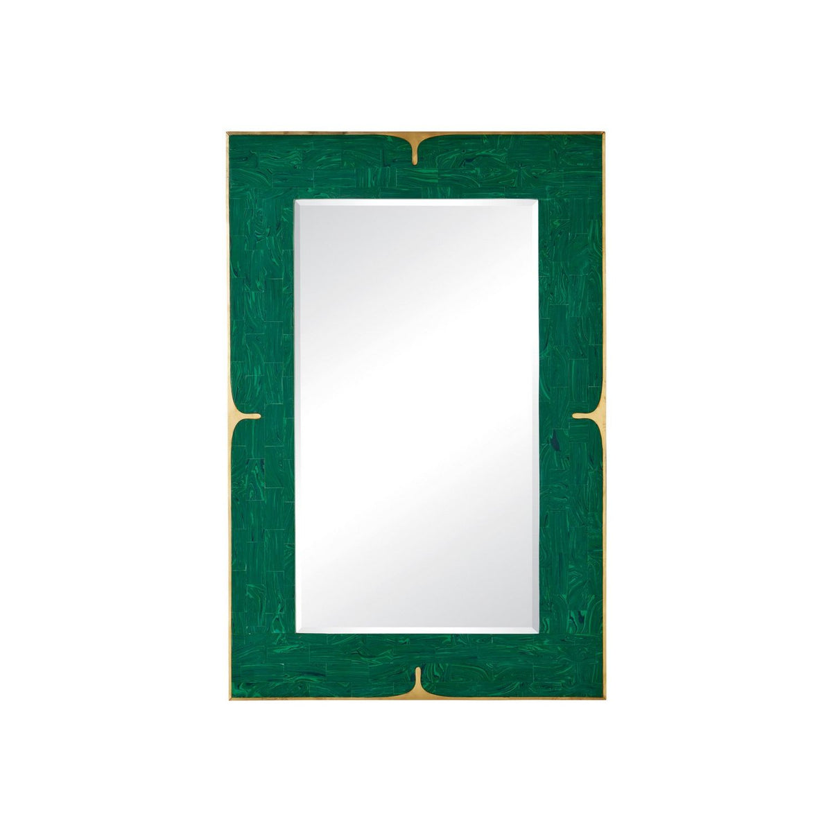 Currey and Company 1000-0179 Orin Mirror in Green/Brushed Brass