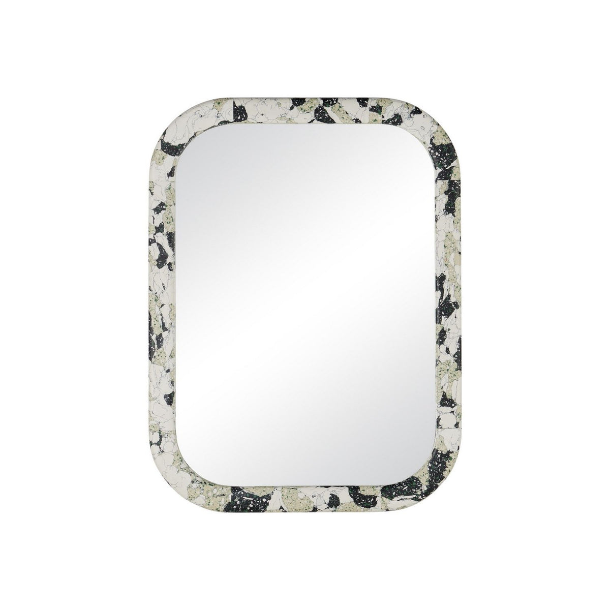Currey and Company 1000-0185 Wolcott Mirror in White/Black/Green