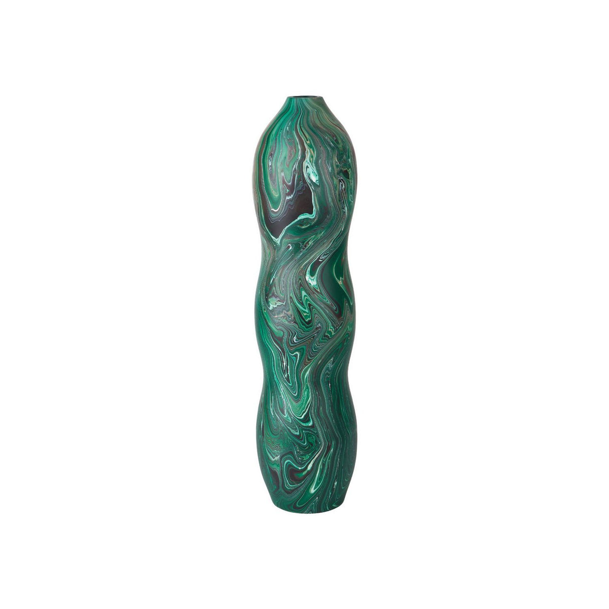 Currey and Company 1200-1116 Tamarind Vase in Marbleized Dark Green