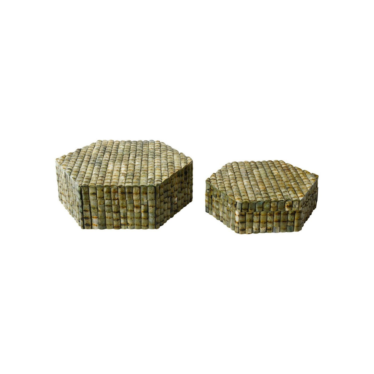 Currey and Company 1200-1124 Knepp Box Set of 2 in Green/Natural