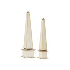 Currey and Company 1200-1128 Daphne Obelisk Set of 2 in Ivory/Gold