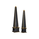 Currey and Company 1200-1129 Daphne Obelisk Set of 2 in Black/Gold