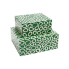 Currey and Company 1200-1133 Ovoid Box Set of 2 in Green/White
