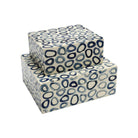 Currey and Company 1200-1134 Ovoid Box Set of 2 in White/Blue