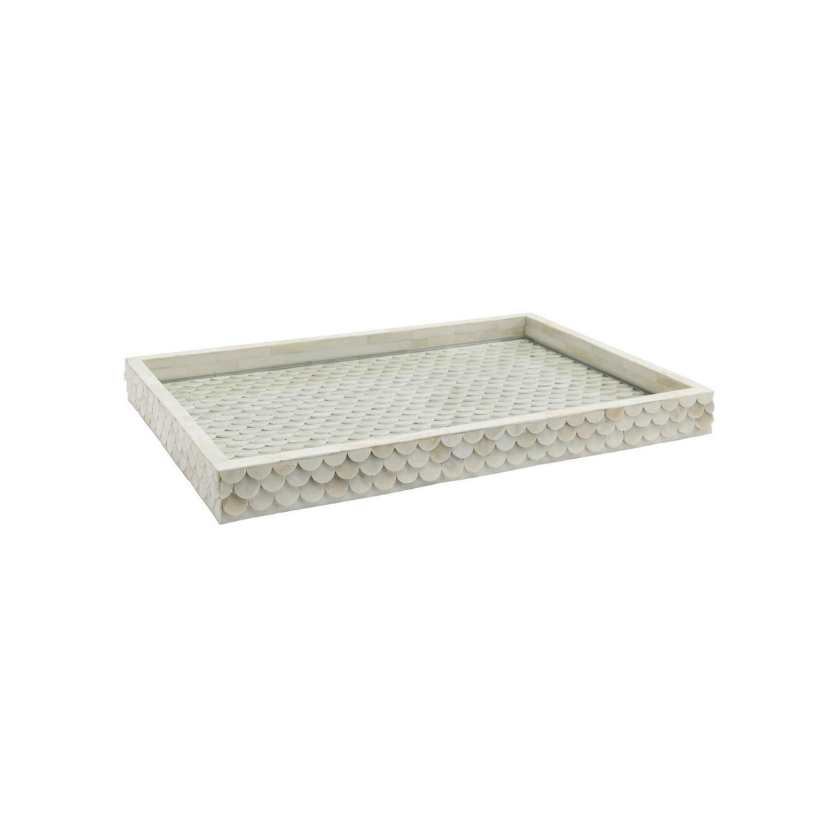 Currey and Company 1200-1138 Uroko Tray in Natural White
